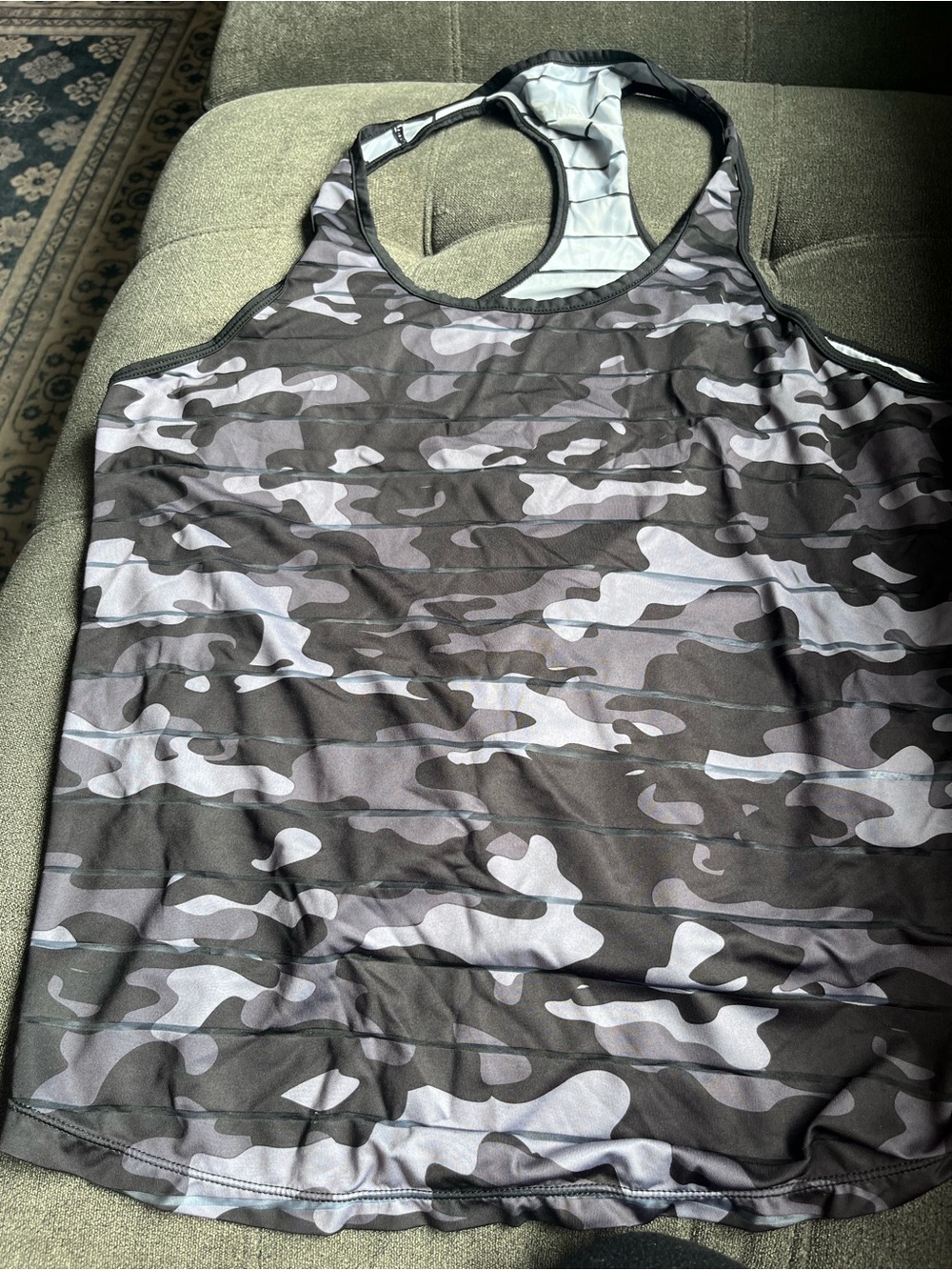 Women’s Gray Camo Racerback Tank Top